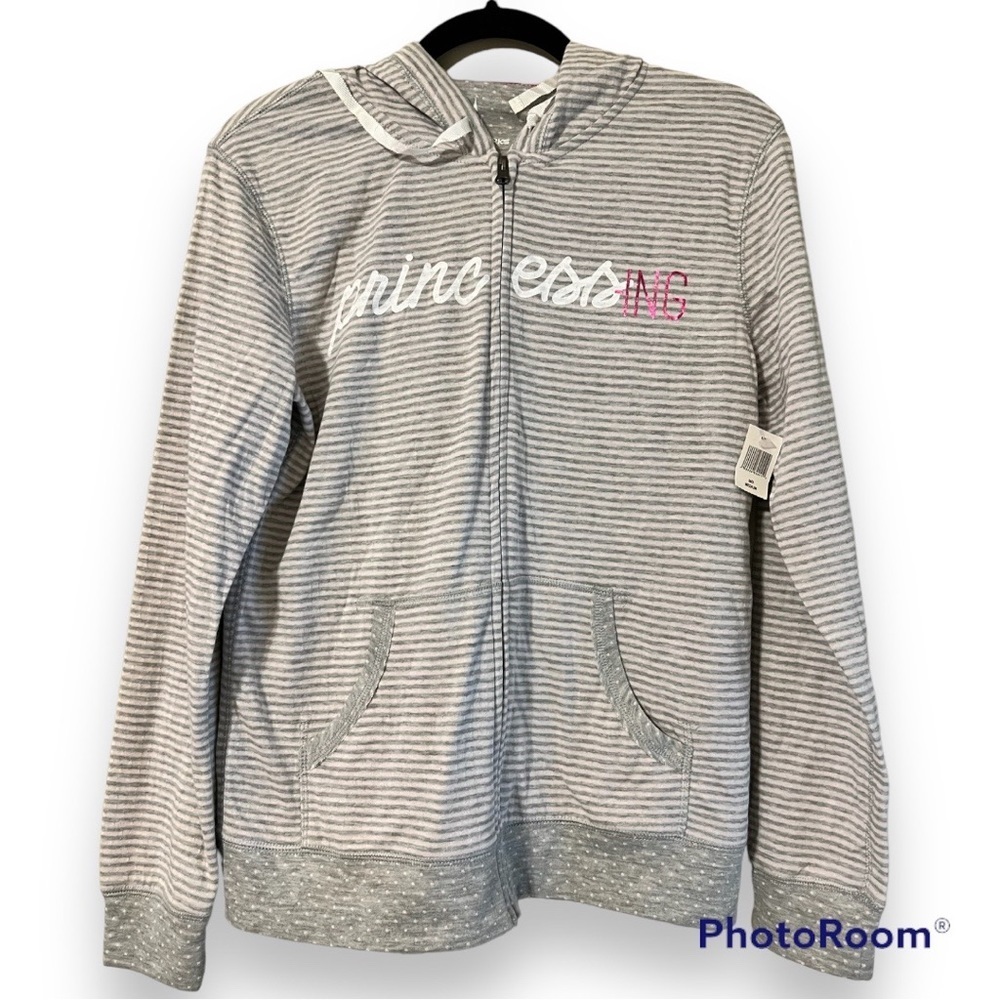 Disney Parks Princessing size medium womens full zip coat striped jacket hooded